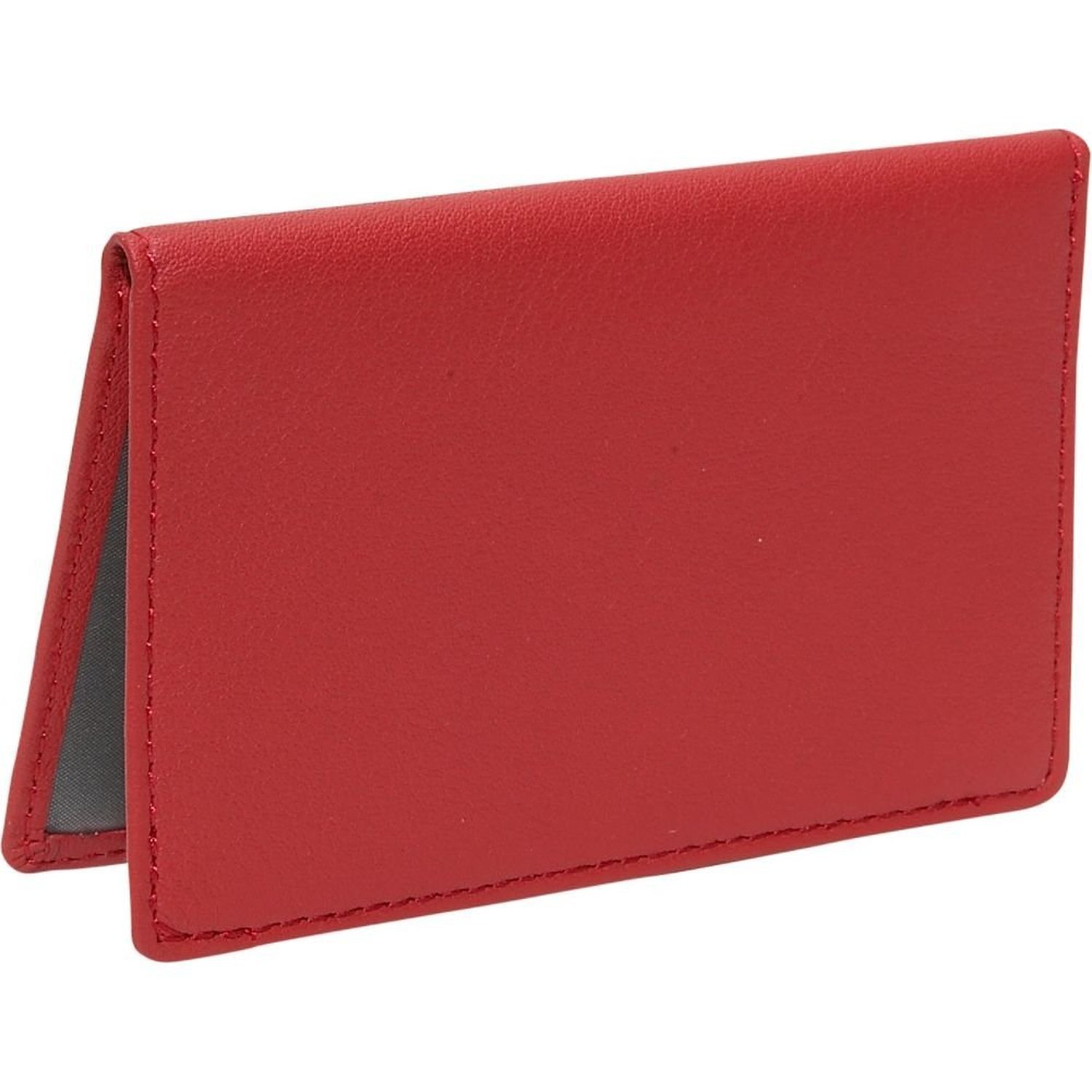 Royce Genuine Leather Mini ID Case - Slim RFID Blocking Wallet for Credit Cards & IDs (Red) | Perfect for Travel, Work & Everyday Use