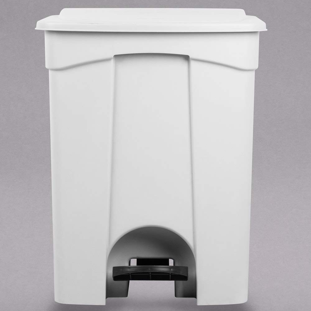 PRO&Family 72 Qt (18 Gallon/68L) White Step-On Rectangular Trash Can - Kitchen, Office, Recycling & Waste Bin with Touchless Operation | Perfect for Home, Restaurant & Commercial Use