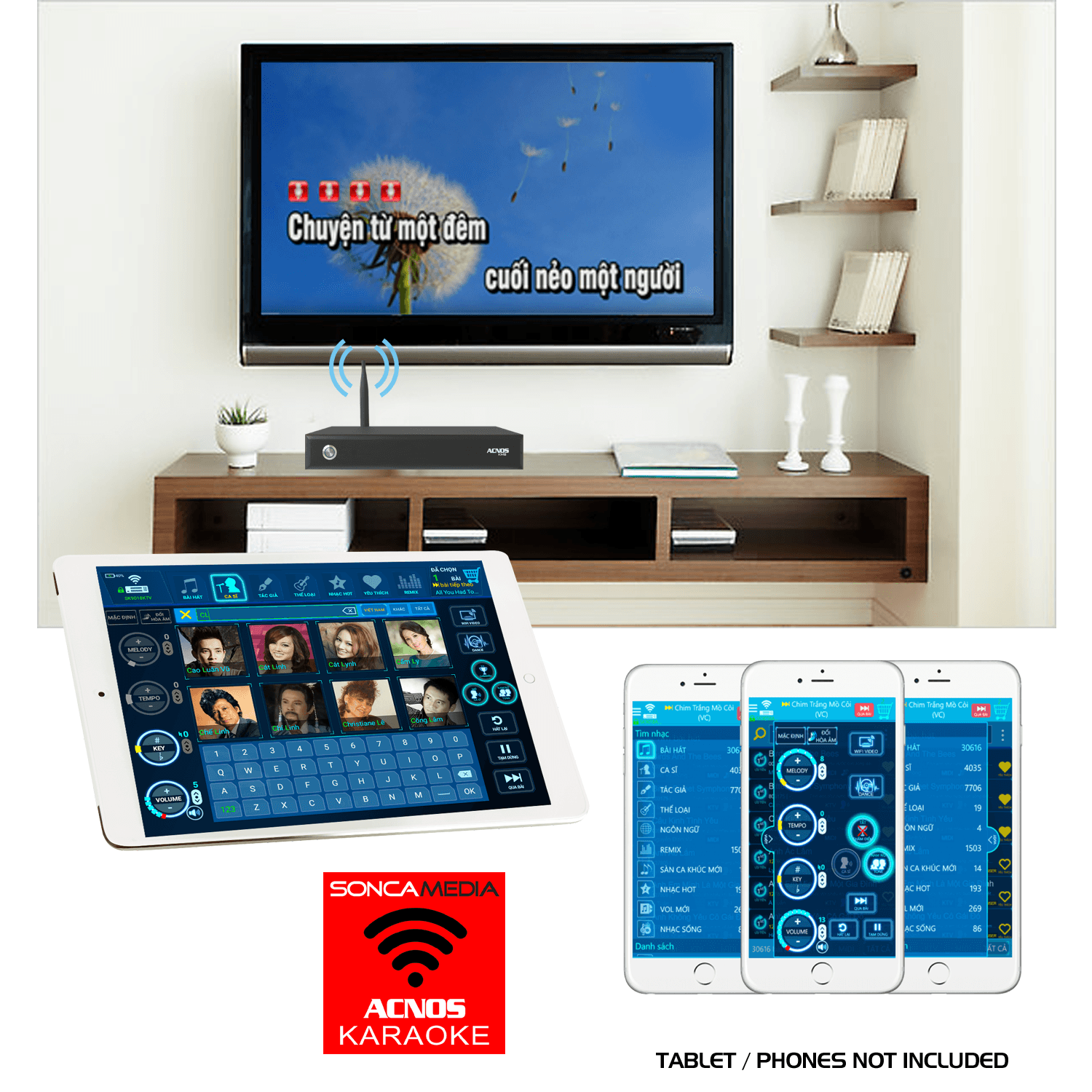 ACNOS KM 8 Professional Karaoke Machine with Mi 30s Bluetooth Mixer & 2 Wireless Microphones - Complete Home Karaoke System for Parties, Family Gatherings & Entertainment