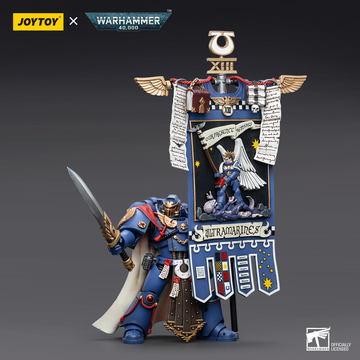1/18 JOYTOY Warhammer 40K Ultramarines Honour Guard Action Figure Set (4pcs) - Perfect for Collectors, Tabletop Gaming & Display