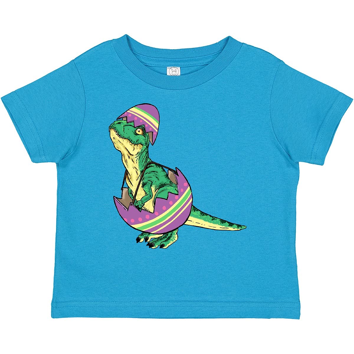 Inktastic Easter Baby T-Rex in Easter Egg Cute Dinosaur Toddler T-Shirt - Soft Cotton Tee for Boys & Girls, Perfect for Easter Outfits, Holiday Photos & Dinosaur Theme Parties
