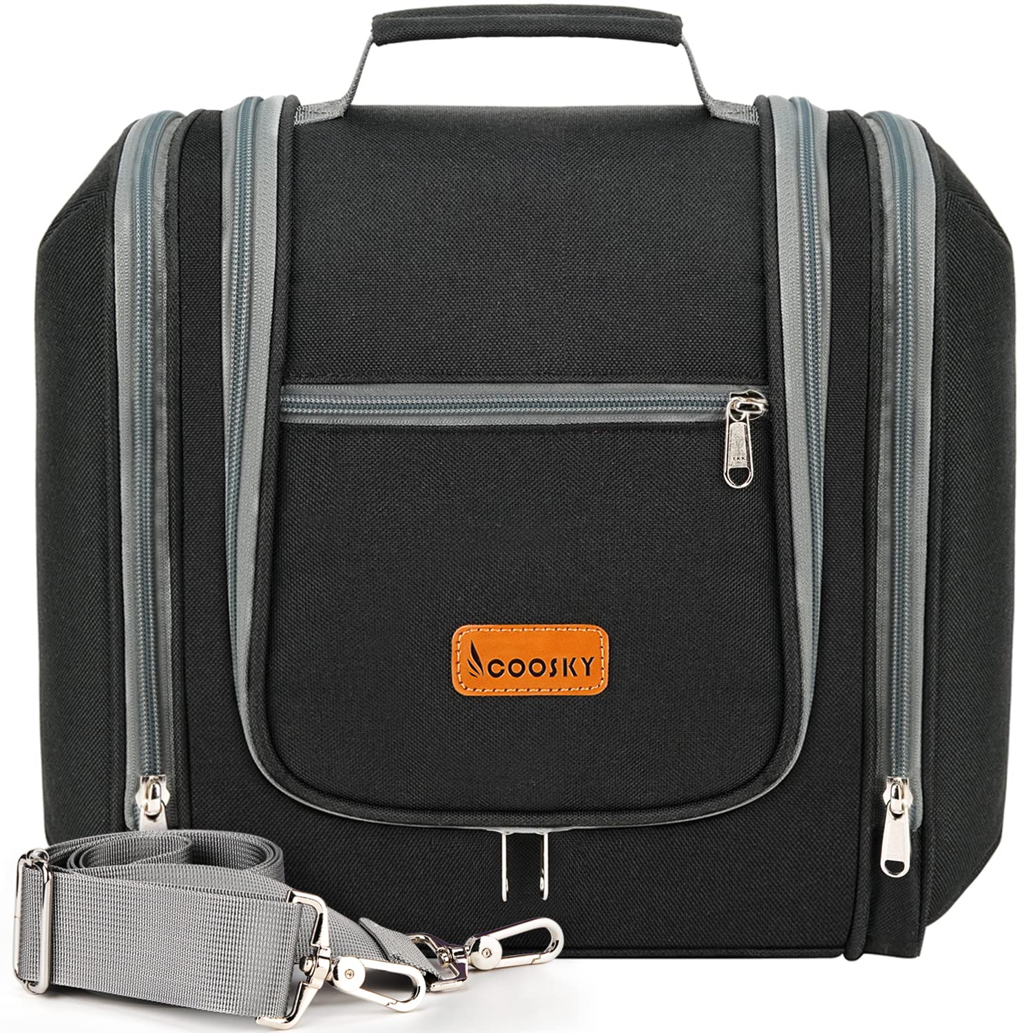 Large Hanging Toiletry Bag with 6 Compartments - Water-resistant Travel Organizer for Cosmetics & Toiletries