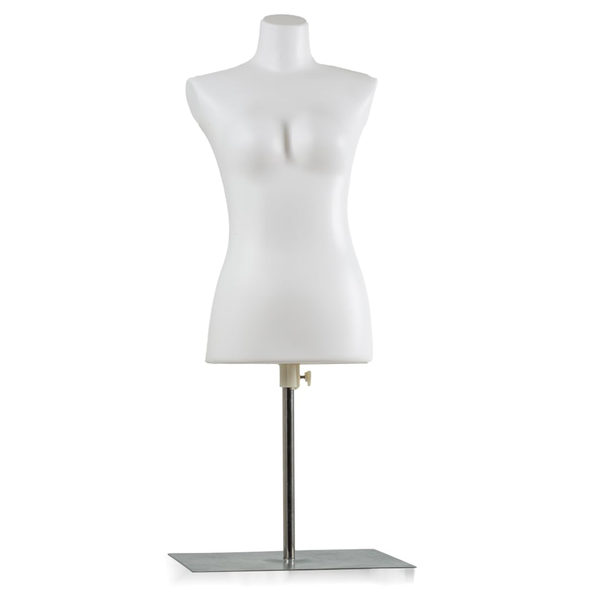 Adjustable Female Mannequin Torso Dress Form - White Half Body Plastic Mannequin Stand for Fashion Design, Tailoring & Boutique Display | Perfect for Sewing, Fitting & Clothing Presentation