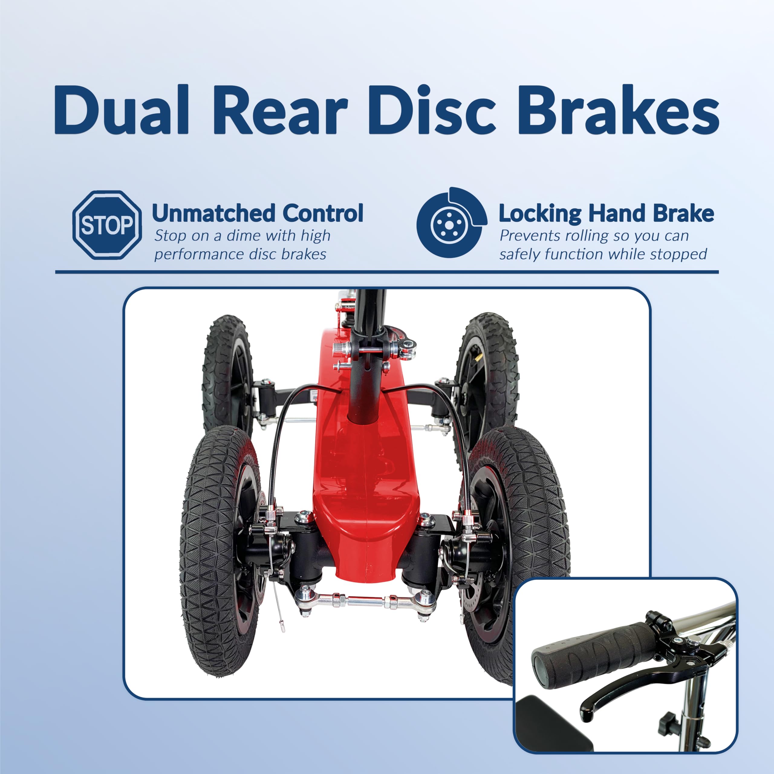 All Terrain 4-Wheel Knee Scooter for Adults - Heavy Duty Knee Walker for Foot Surgery, Broken Ankle & Injuries | Patented Steering System | Ideal for Post-Surgery Recovery & Mobility Assistance