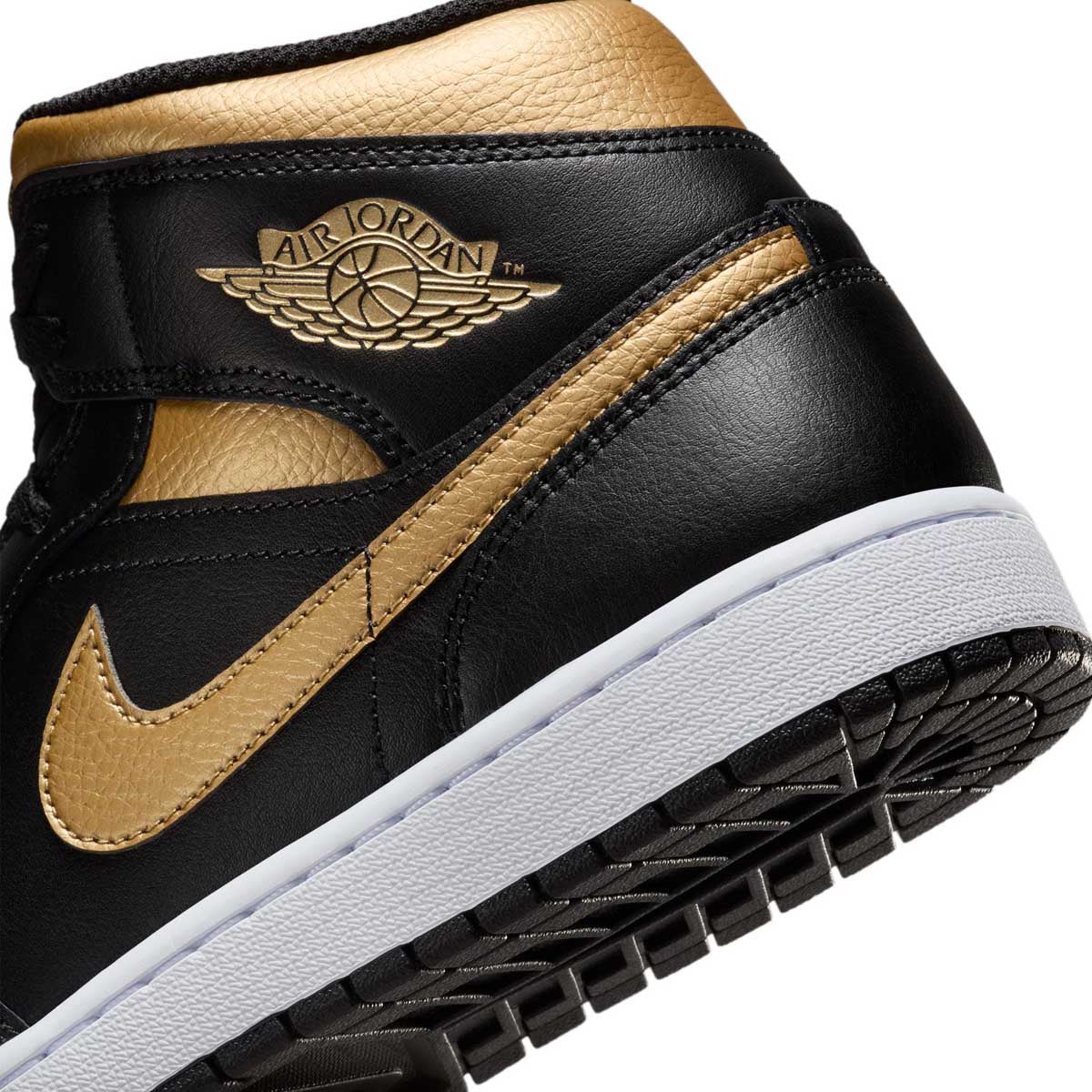 Air Jordan 1 Mid 'Black Metallic Gold' Basketball Shoes - Men's High-Top Sneakers for Streetwear & Casual Style | Perfect for Basketball, Gym & Everyday Fashion