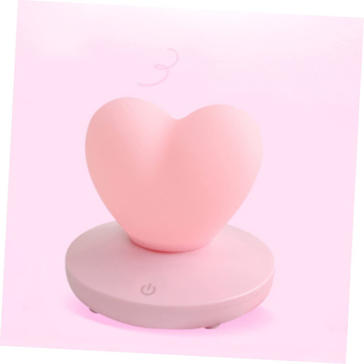 Angoily 2-Pack Rechargeable LED Night Light for Kids - Heart Shape Bedside Lamp with Auto Sensor, Perfect for Nursery, Bedroom & Bathroom Nightlight