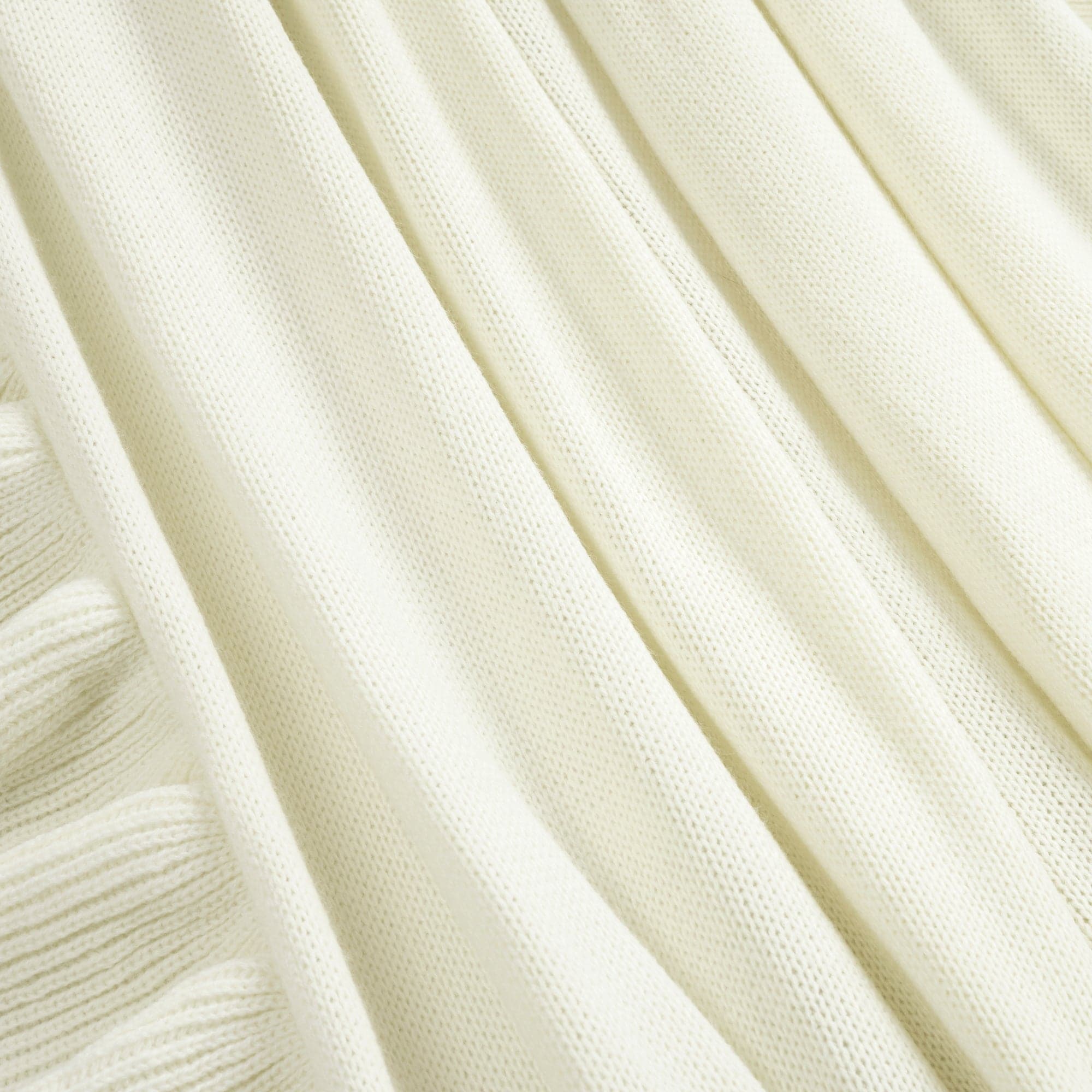 Reyna Soft Knitted Ruffle Throw Blanket - Cozy & Lightweight Knit Bedspread for Couch, Sofa, Bed - Perfect for Living Room, Bedroom & Home Decor