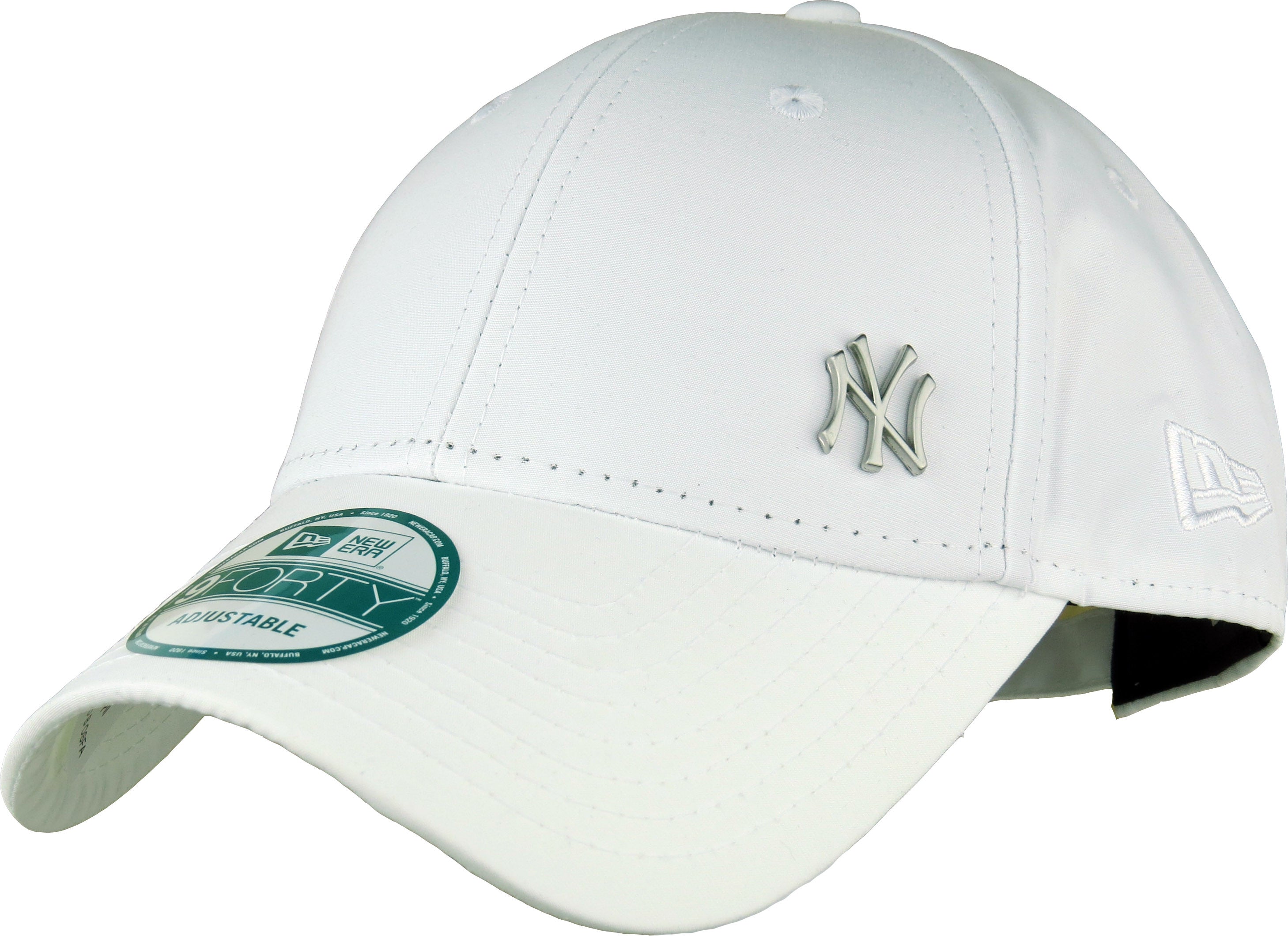 New Era 940 Flawless NY Logo White Baseball Cap for Men & Women - Stylish Adjustable Snapback Hat for Casual Wear, Sports & Outdoor Activities