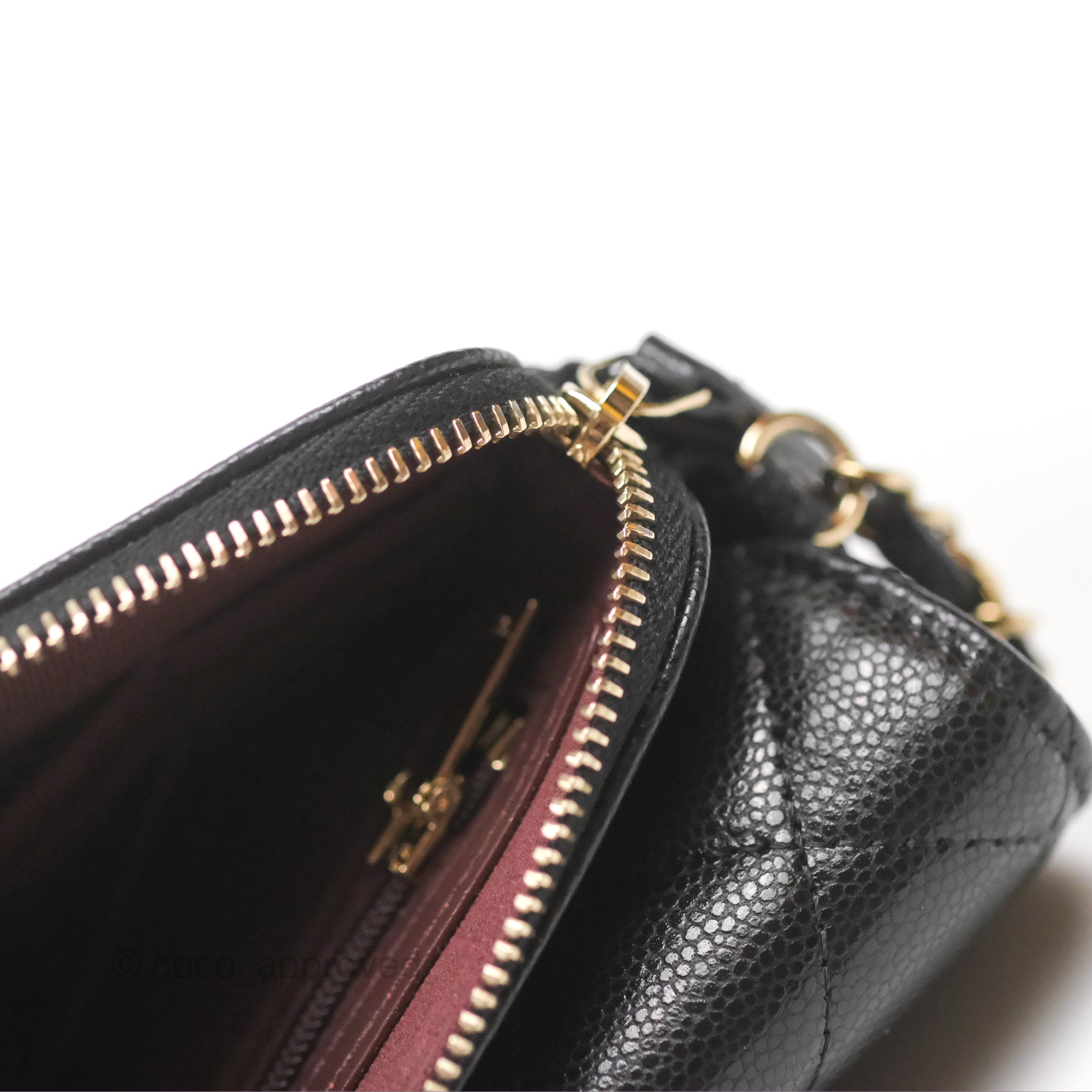 Chanel Classic Flap Phone Holder with Chain - Black Caviar Leather & Gold Hardware | Luxury Phone Crossbody Bag for Women | Perfect for Parties, Shopping & Everyday Use