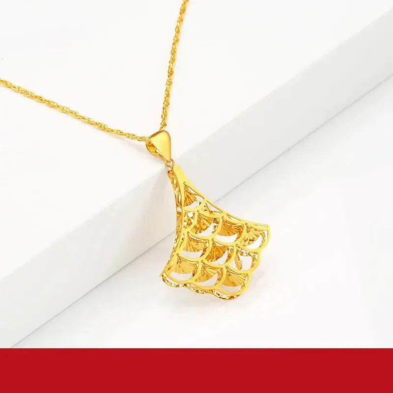 24K Pure Gold Pendant Real AU 999 Solid Gold Charm Necklace - Elegant & Trendy Classic Jewelry for Women - Perfect Gift for Birthday, Anniversary & Party Wear (2023 New Collection)
