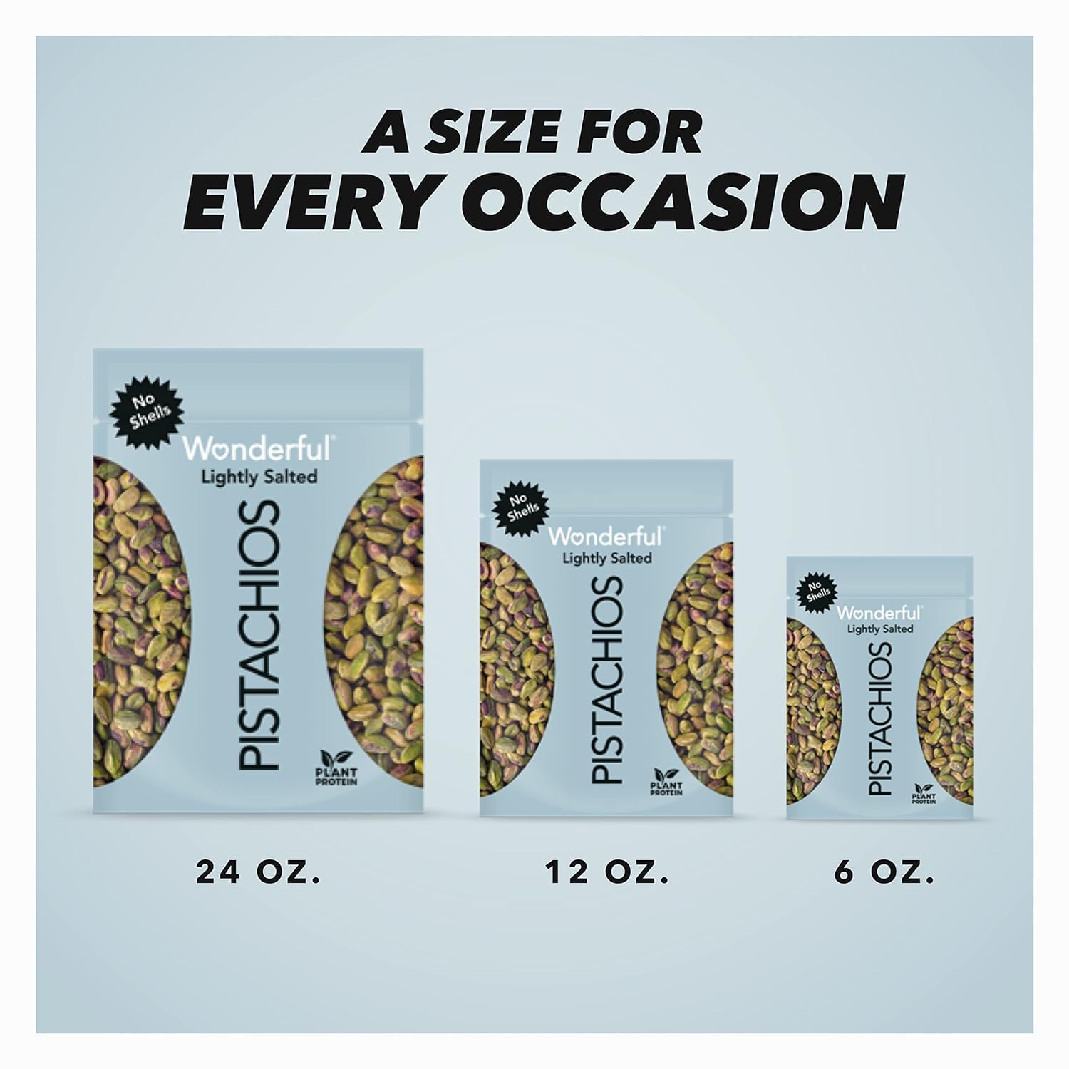 Wonderful Pistachios No Shells, Lightly Salted - 6oz Resealable Bag | High Protein, Gluten Free Healthy Snacks for Work, Gym & Travel | Keto Friendly Nuts for Weight Loss & Heart Health