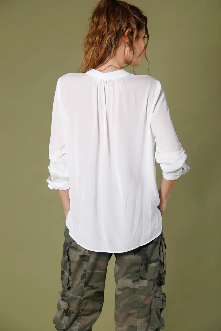 Adele Women's White Blouse - Elegant & Comfortable Top for Work, Office, and Casual Outings
