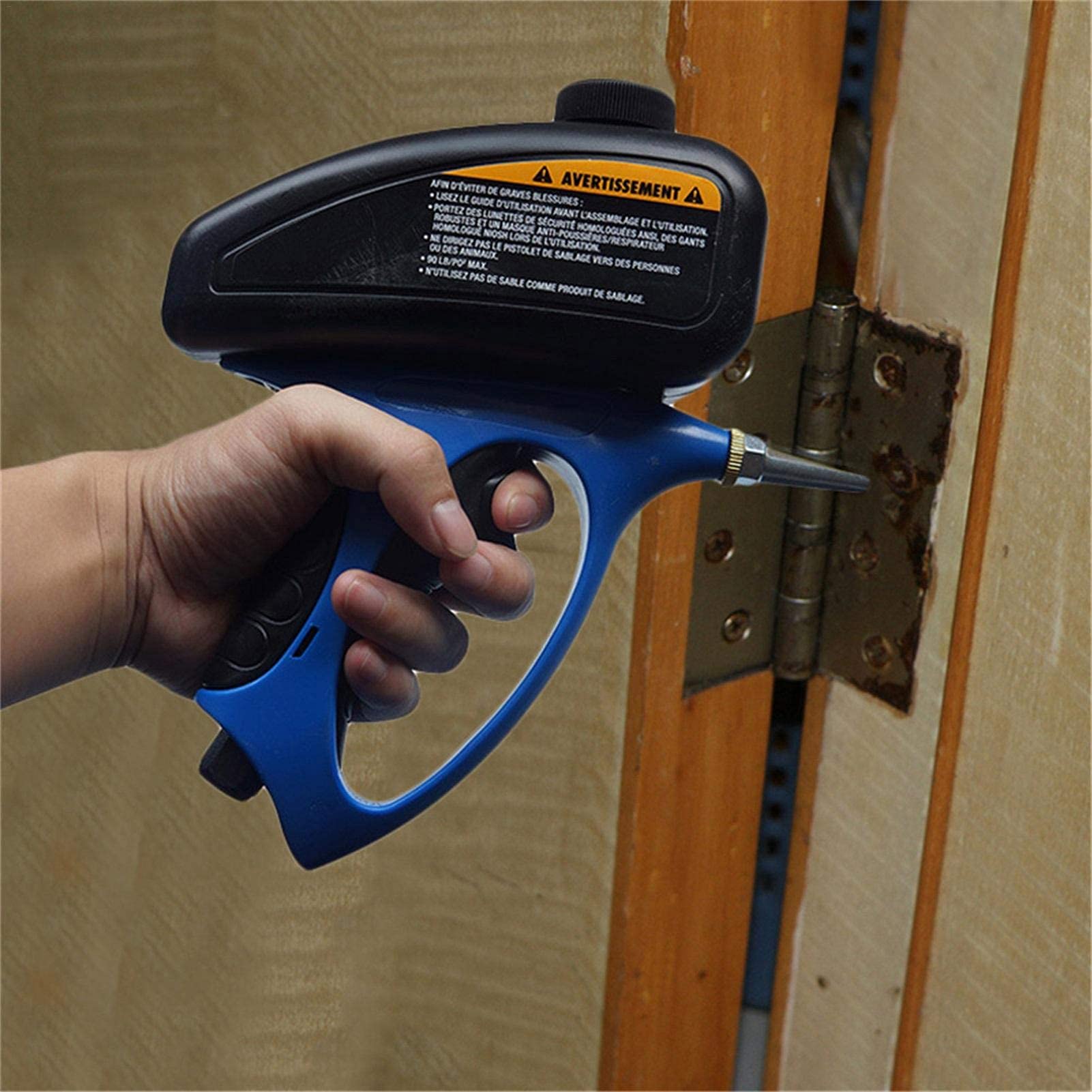 Portable Air Compressor Mini Hand Sandblaster Kit - Rust Removal & Surface Preparation Tool for Metal, Glass, Tombstone Cleaning | Compact Sandblasting Machine with Adjustable Nozzle | Ideal for DIY Projects, Auto Repair & Home Renovation