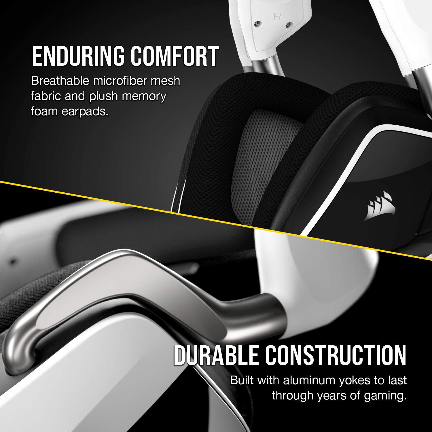 Corsair VOID RGB ELITE Wireless Gaming Headset with 7.1 Surround Sound - Discord Certified - iCUE Compatible - for PC, Mac, PS5, PS4 (White) - Perfect for Competitive Gaming & Streaming