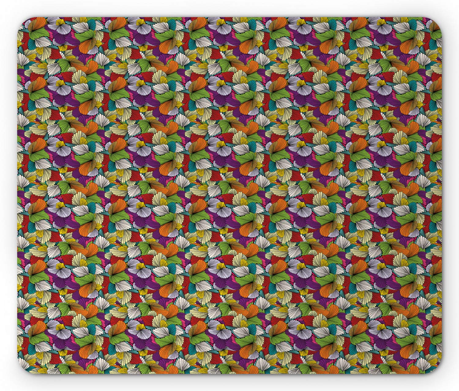 Ambesonne Colorful Mouse Pad - Rainbow Abstract Hand Drawn Retro Seashell Design, Non-Slip Rubber Mousepad (Standard Size, Multicolor) for Office, Gaming & Home Computer Use