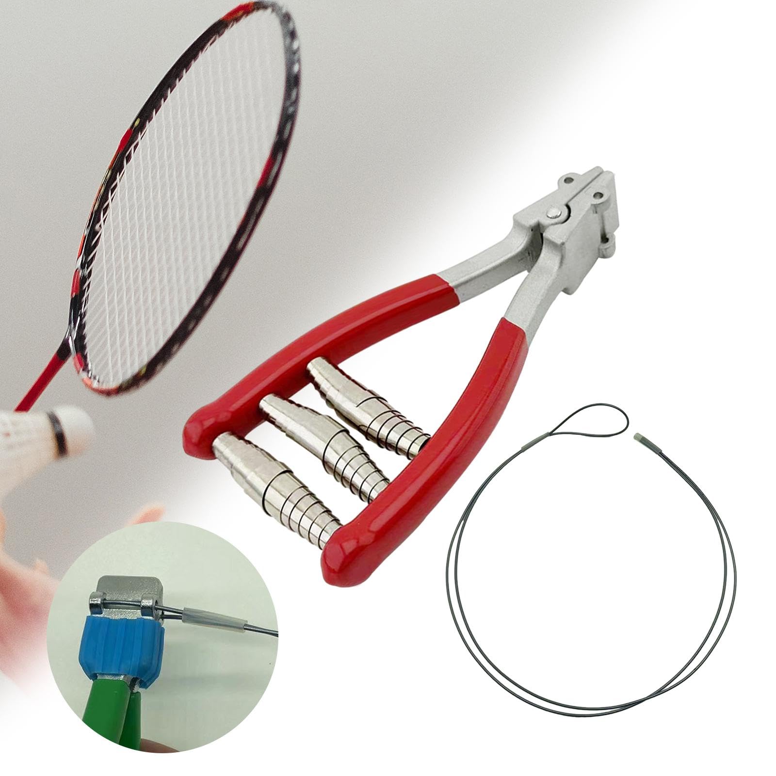 Professional Tennis & Badminton Racket Stringing Clamp - Heavy Duty 3-Spring Starting Clamp Tool for Racquet Sports Equipment | Perfect for Tennis, Badminton Players & Stringing Professionals