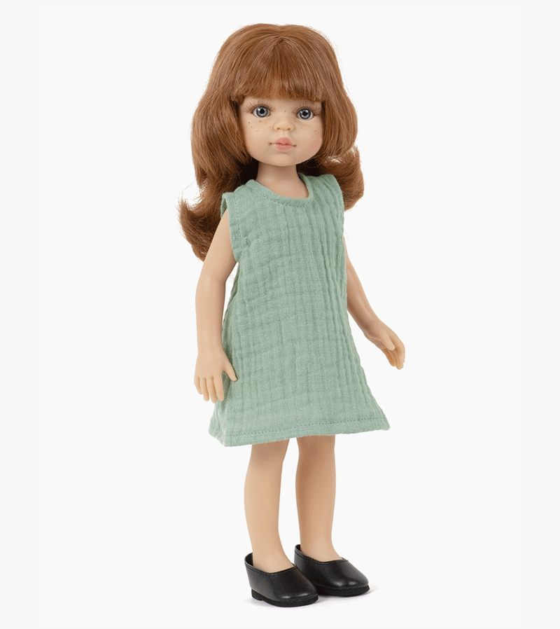 Almond Green Iva Dress for Amigas Girl Doll - Perfect for Tea Parties, Dress-Up & Pretend Play