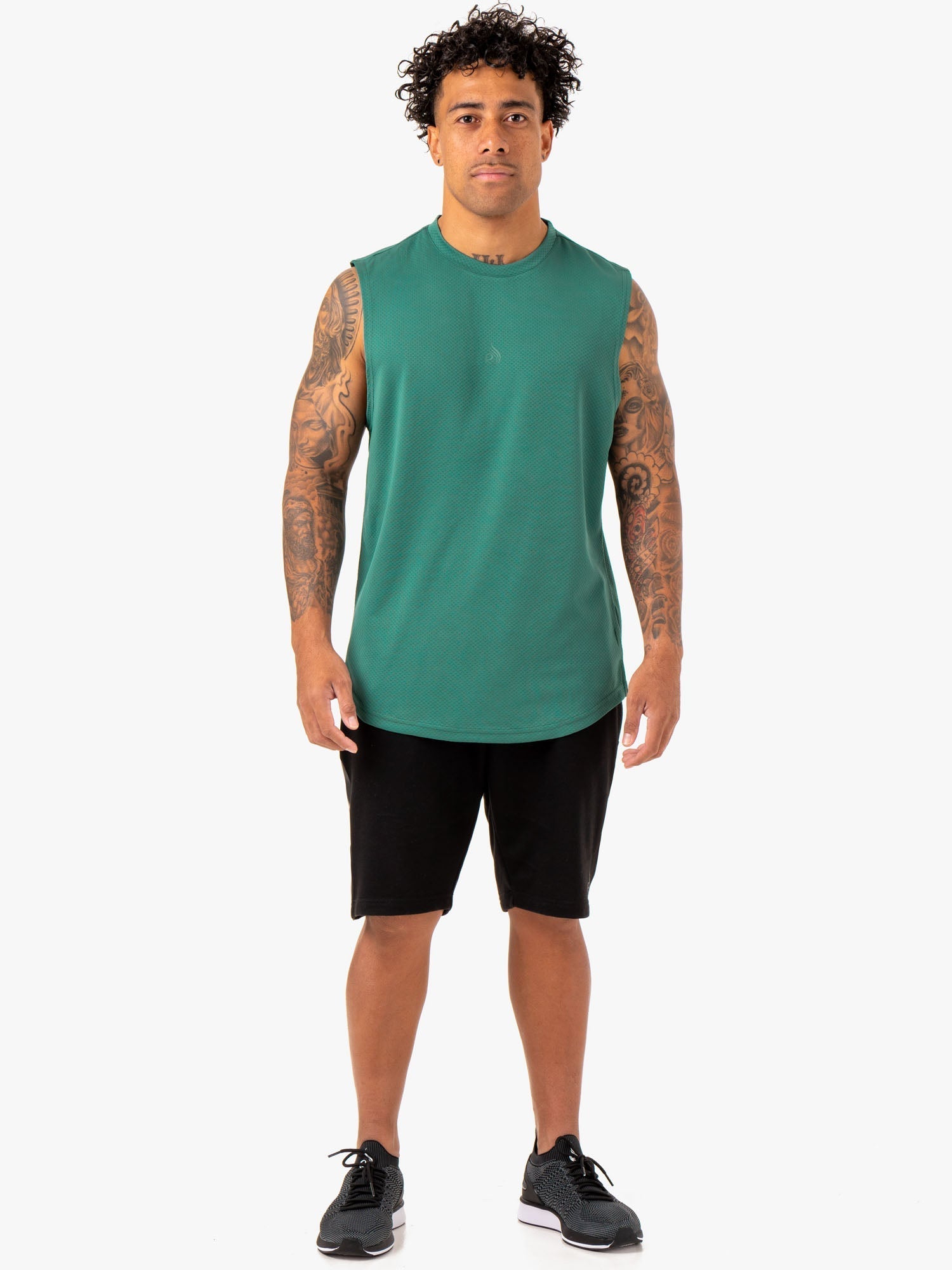 Enhance Muscle Tank Top for Men - Athletic Green Workout Shirt for Gym, Running & Fitness Training