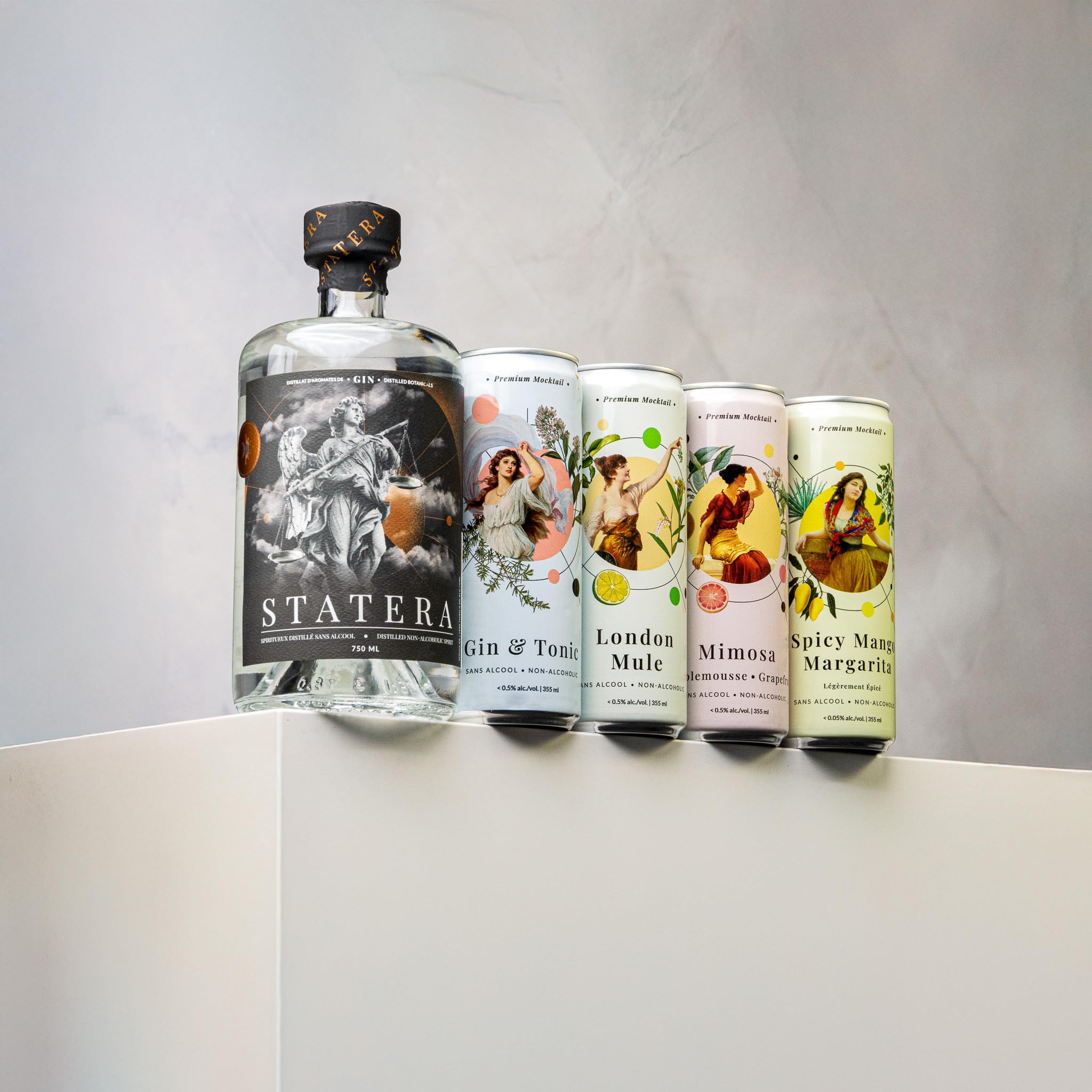 Statera Non Alcoholic Gin Alternative with Electrolytes - Sugar Free, Calorie Free, Keto Friendly - Handcrafted Alcohol-Free Spirit with Botanicals for Mocktails - 26 Fl Oz - Perfect for Sober Bars, Dry January & Mindful Drinking