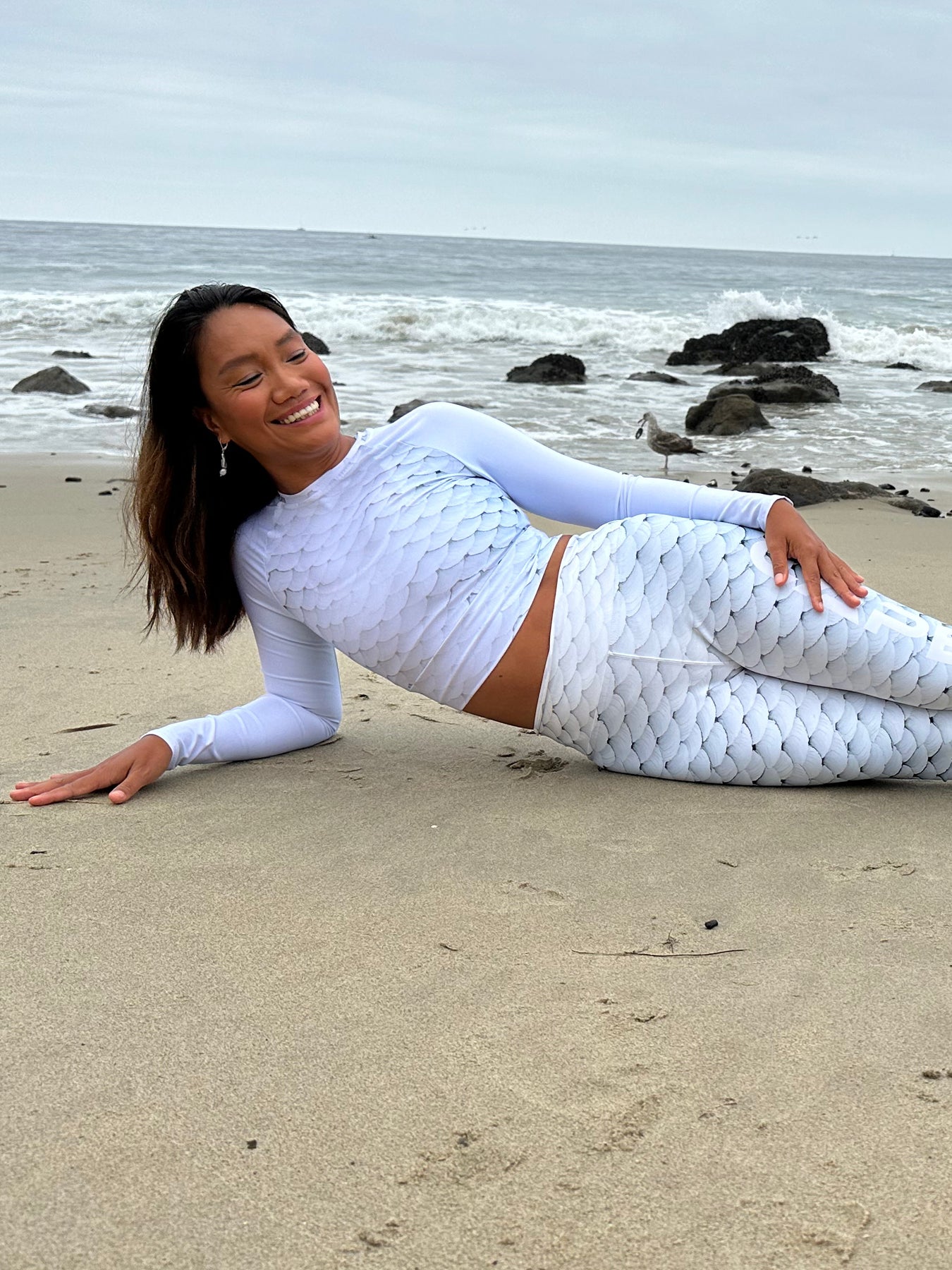 Wailea Recycled Cropped Rash Guard Shirt - Eco-Friendly UPF 50+ Swim Top for Women - Perfect for Surfing, Swimming & Beach Activities