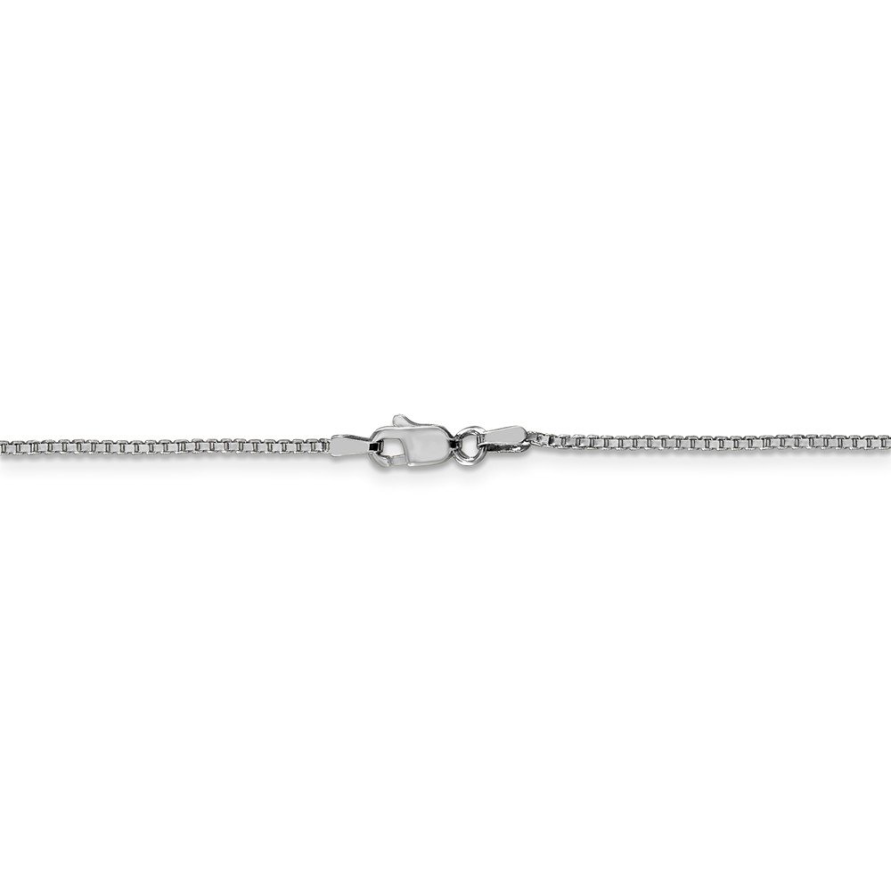 10K Solid White Gold 1.1mm Box Chain Necklace with Secure Lobster Clasp - Elegant Jewelry for Women, Perfect for Everyday Wear, Gifts & Special Occasions