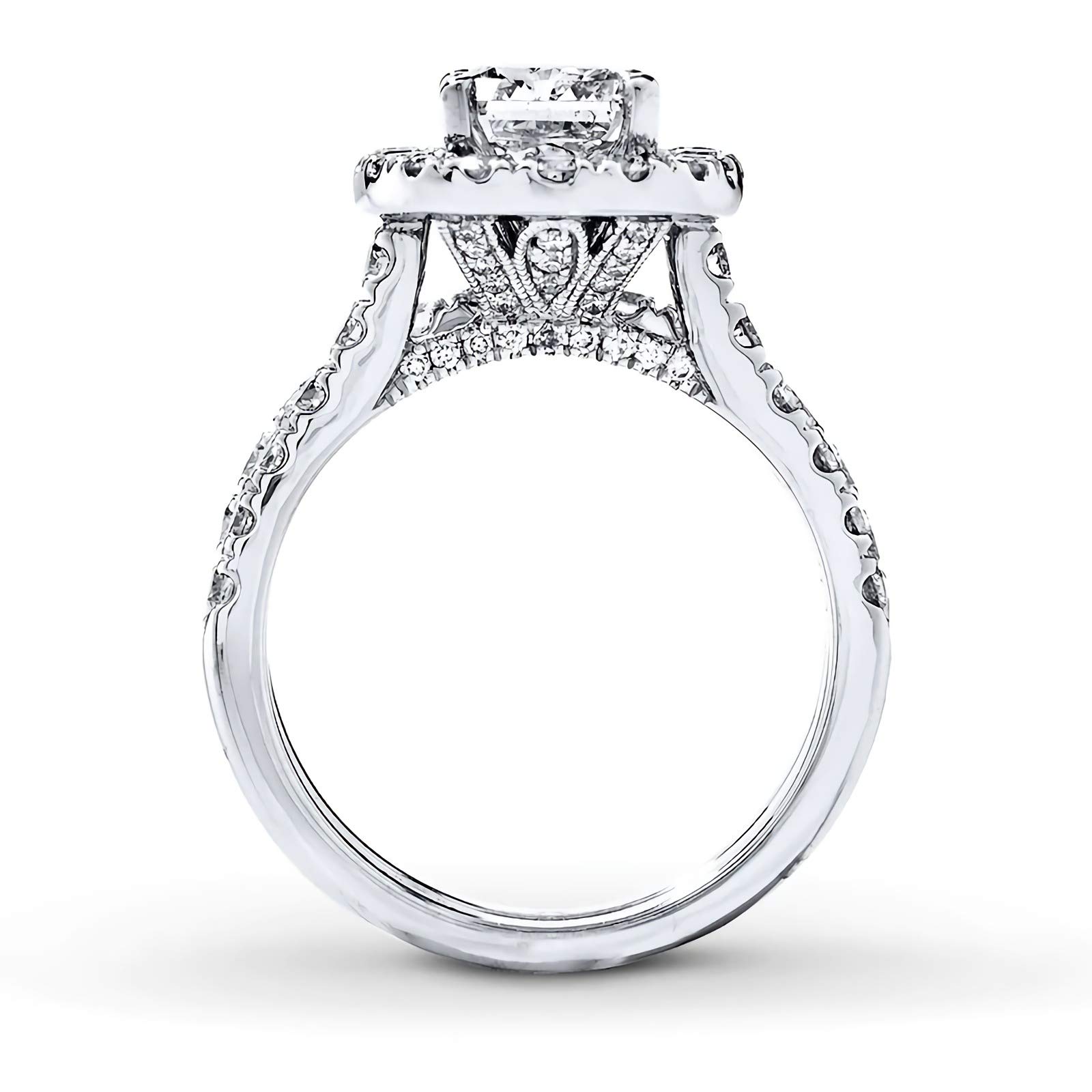 3.1 CT Radiant Cut Moissanite Engagement Ring Set for Women - Platinum Plated Sterling Silver Wedding Band & Eternity Ring - Perfect for Proposals, Anniversaries & Bridal Jewelry Gifts