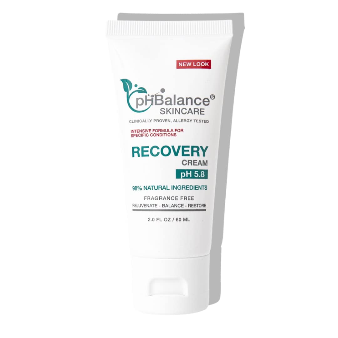 PH Balance Recovery Cream for Eczema, Psoriasis & Dermatitis - Natural Itchy Skin Relief Lotion for Burns & Dry Skin - Fragrance-Free, Cruelty-Free, Paraben-Free (2oz) | Soothes Irritated Skin Daily & Overnight