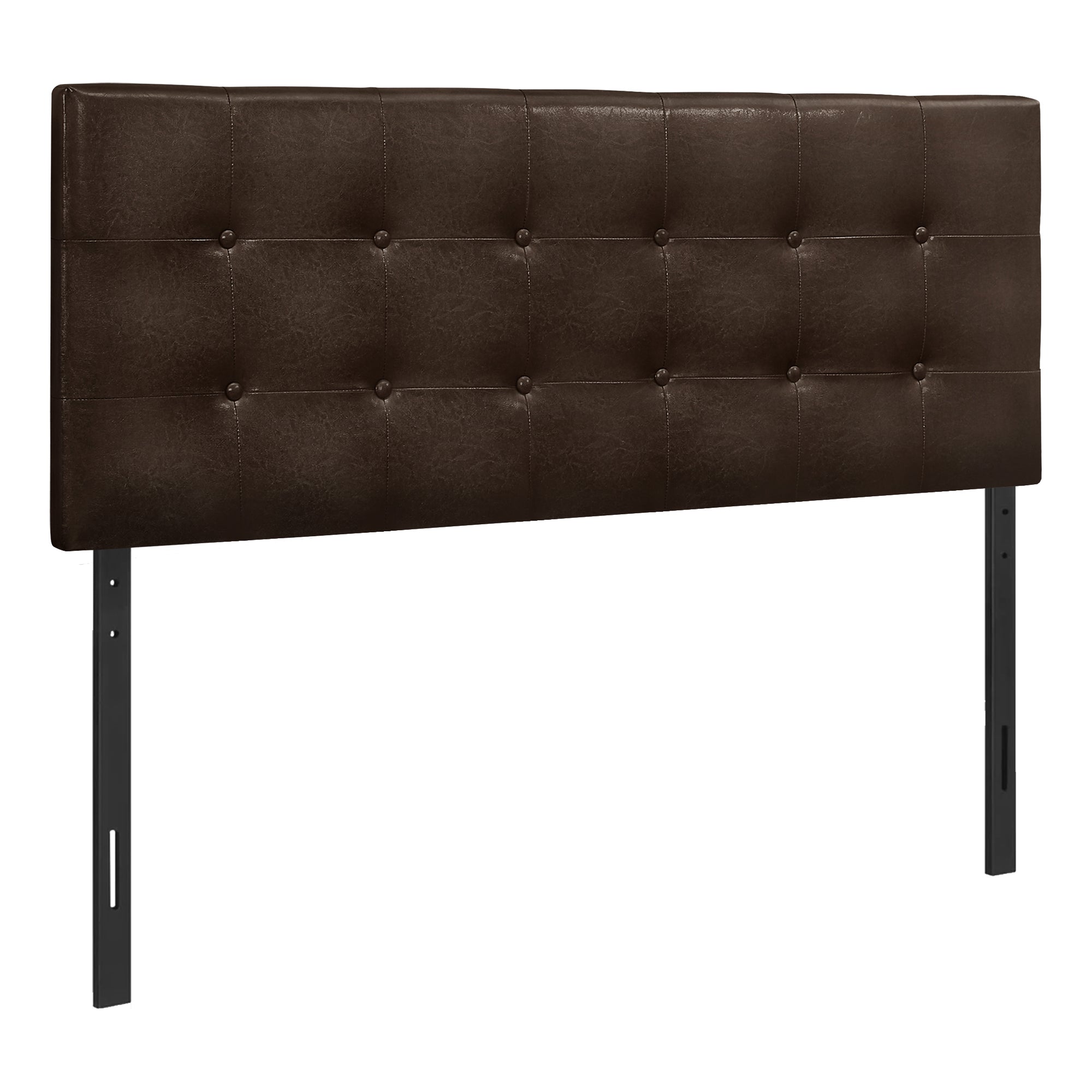 Full Size Bed Headboard - Genuine Brown Leather Look - Perfect for Master Bedroom, Guest Room & Home Decor