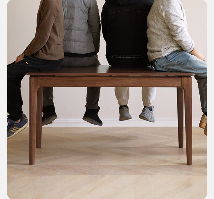 Solid Black Walnut Wood Rectangular Dining Table - 8 Seater Long Farmhouse Table for Dining Room & Kitchen | Rustic Home Decor & Entertaining Furniture