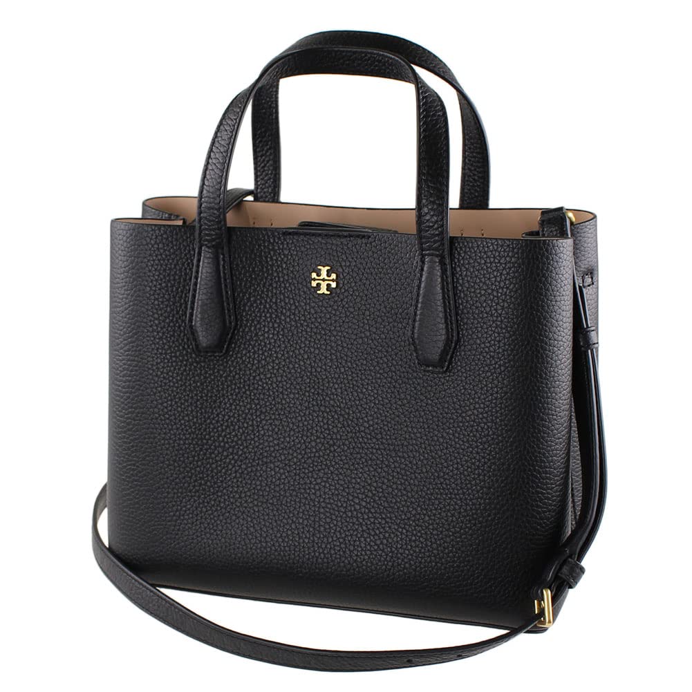 Tory Burch Women's Blake Small Leather Tote Bag - Black Crossbody Purse for Work, Travel & Everyday Use