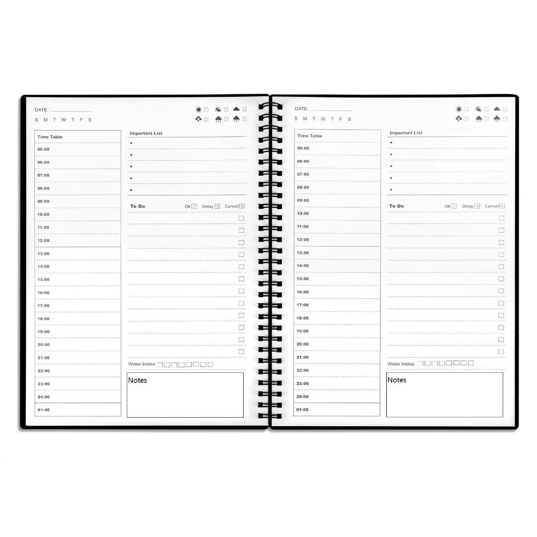 UtyTrees Undated Daily Planner Notebook - 7.6