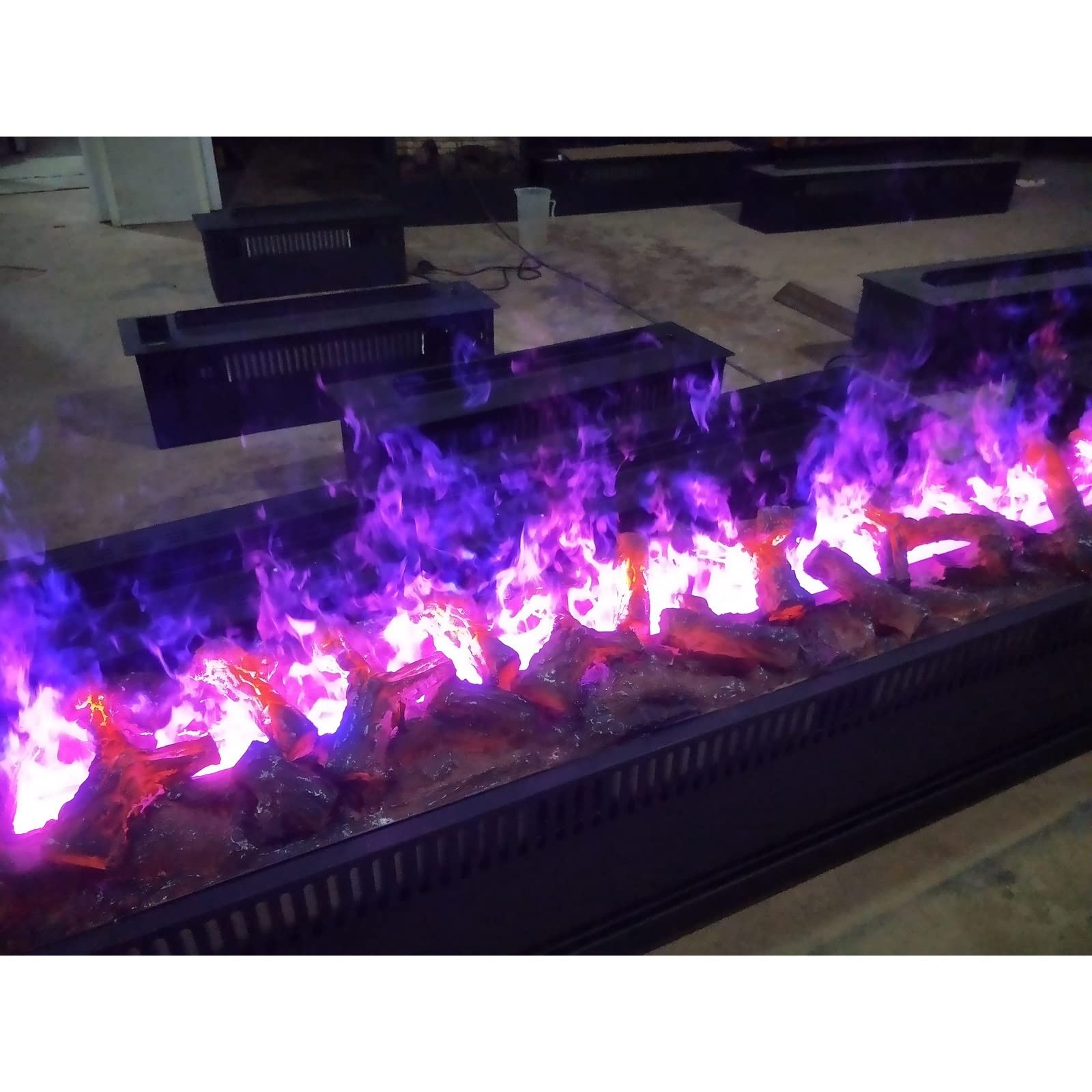 3D Water Vapor Electric Fireplace with Remote Control - 3 Color Changing Flame Effects, 180cm Black Modern Fireplace Insert - Perfect for Living Room, Bedroom & Office Heating & Ambiance