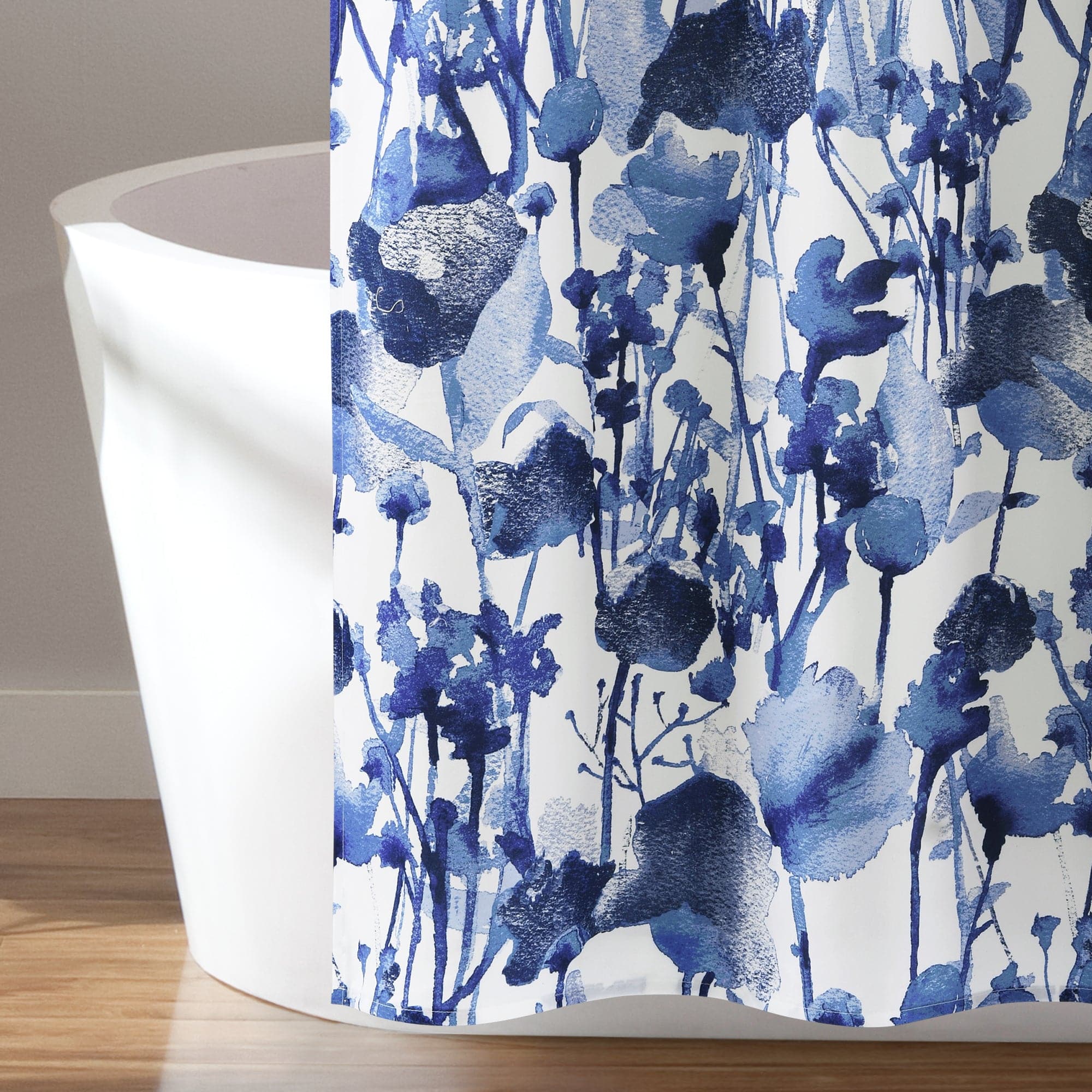 Zuri Flora Waterproof Fabric Shower Curtain - Elegant Bathroom Decor for Modern Homes & Spa-Like Showers