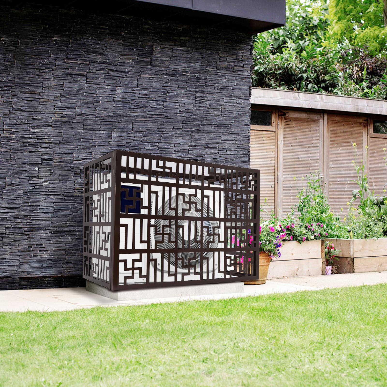 4-Panel Aluminum AC Fence Screen - 37