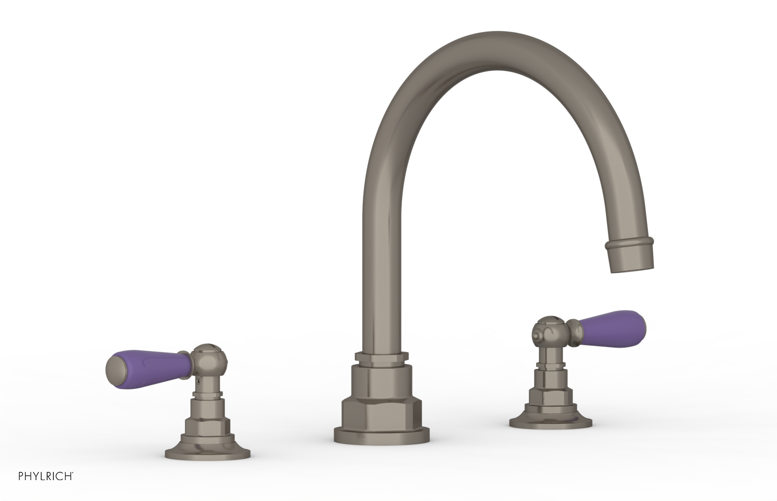Jamestown Deck Tub Set with Lever Handles & Purple Accents - 165