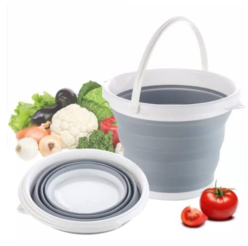 Collapsible Bucket 5L - Foldable Portable Cleaning & Mop Bucket for Outdoor, Camping, Fishing, Car Wash - Space Saving Plastic Water Supplies - Perfect for Garden, Home & Travel (Pack of 1)