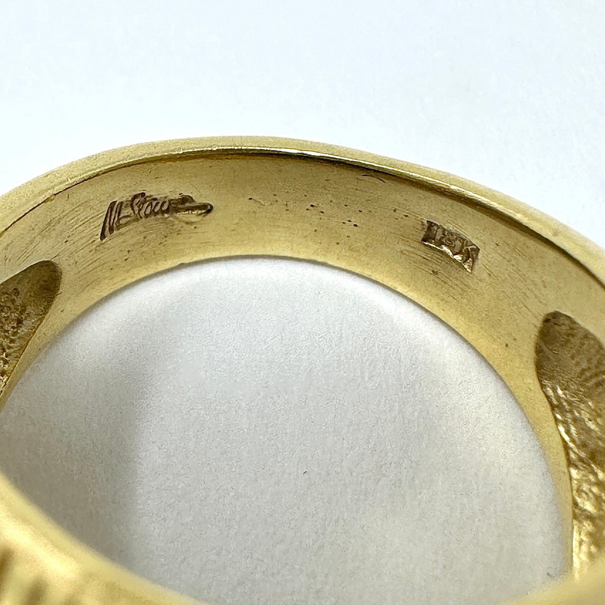 18K Matte Gold Ring with Onyx & Diamonds for Women | M. Stowe Luxury Jewelry | Perfect for Weddings, Anniversaries & Special Occasions