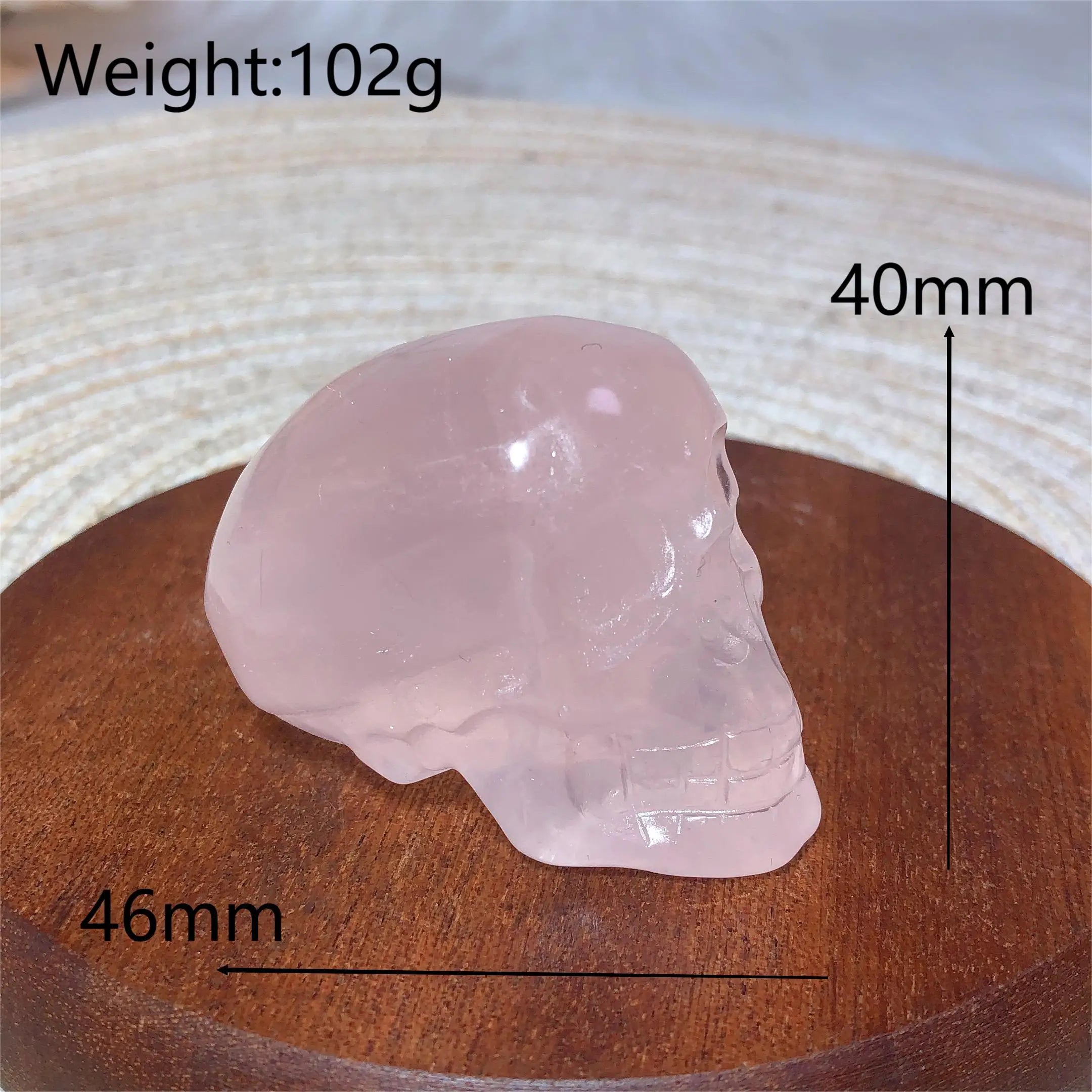 Natural Rose Quartz Crystal Skull Carving - Reiki Healing Stone, Positive Energy Decor, High Quality Mineral Specimen for Home & Office Decoration | Meditation, Feng Shui, Spiritual Gifts