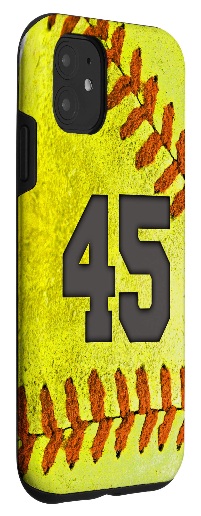 iPhone 11 Softball Jersey Case - #45 Fan Design Protective Phone Cover for Softball Lovers - Perfect Gift for Players & Fans - Great for Games, Practices & Everyday Use