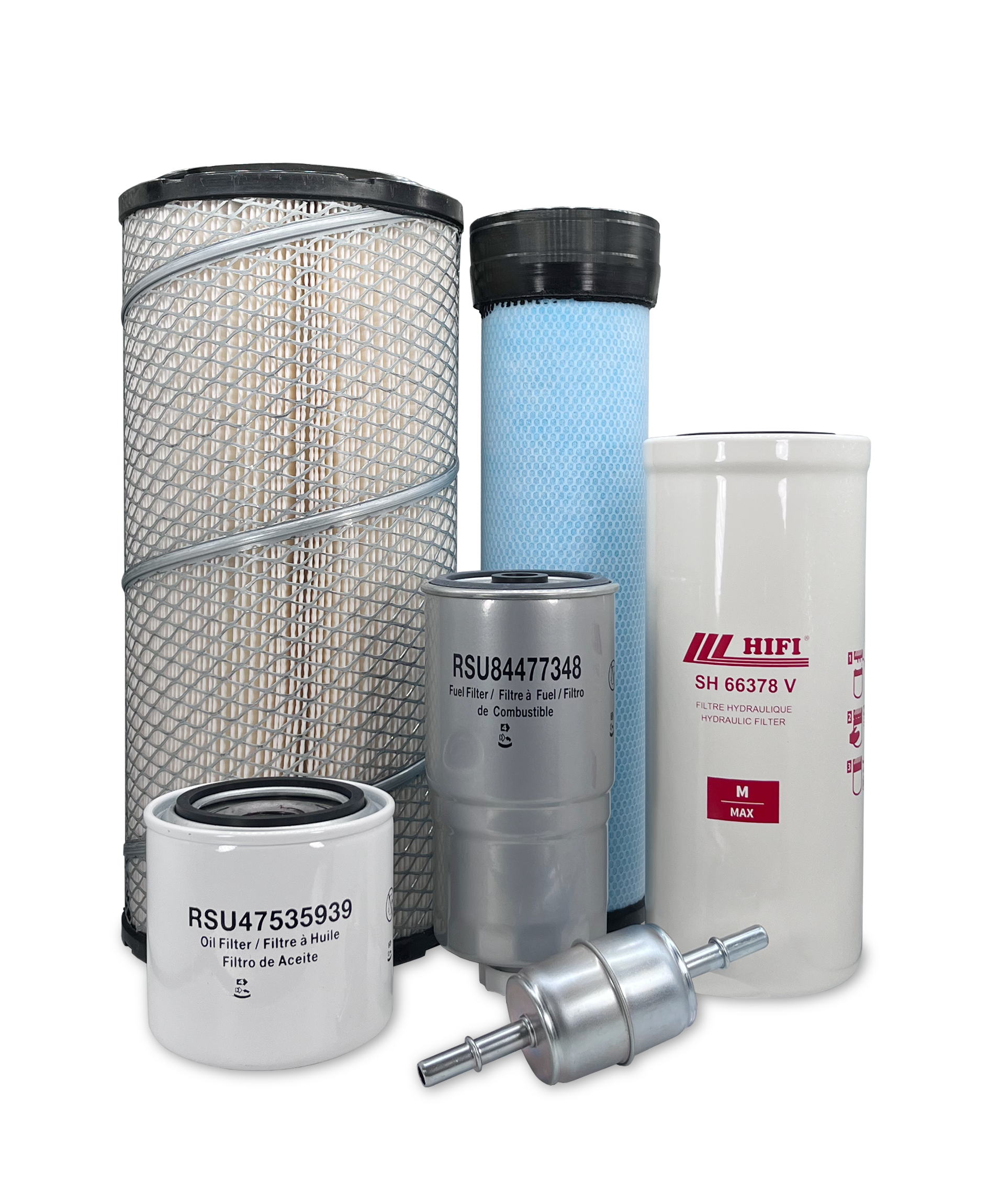 New Holland L180 Skid Steer Loader HERO® Maintenance Filter Kit - Air, Oil & Fuel Filters Replacement Set for Heavy-Duty Construction Equipment