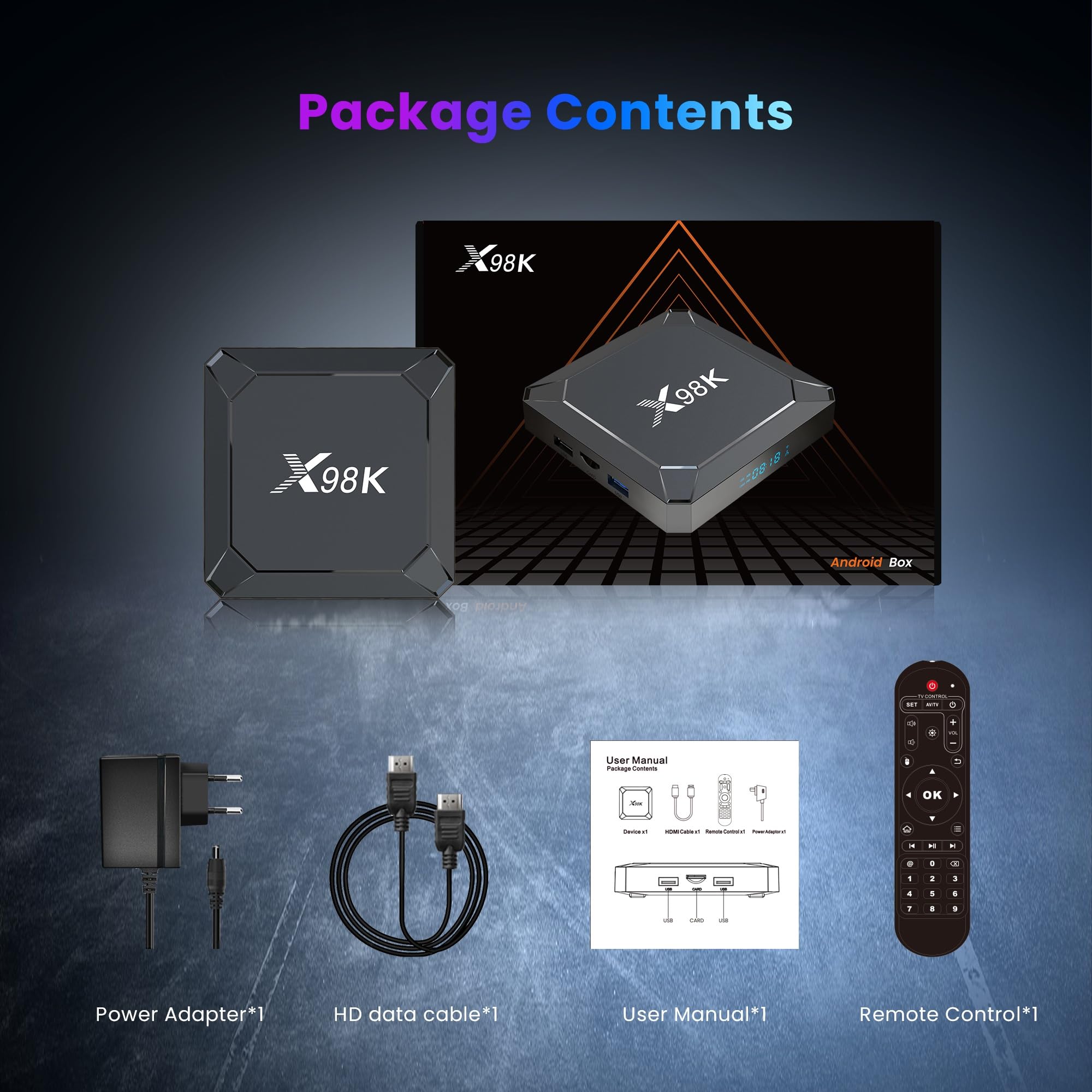 Sidiwen X98K Android 13.0 TV Box - 2GB RAM 16GB ROM, RK3528A Quad-Core Processor, Dual-Band Wi-Fi (2.4G/5G), 8K Ultra HD, Bluetooth 5.0, 100M LAN, USB 3.0, HDR10 Support - Perfect for Streaming, Gaming & Home Entertainment