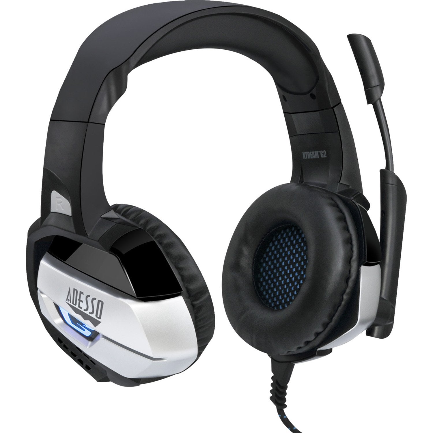 Adesso Xtream G2 Stereo USB Gaming Headset with Noise Canceling Mic - Comfortable Over-Ear Headphones for PC, PS4, Xbox & Online Gaming, Streaming & Conference Calls