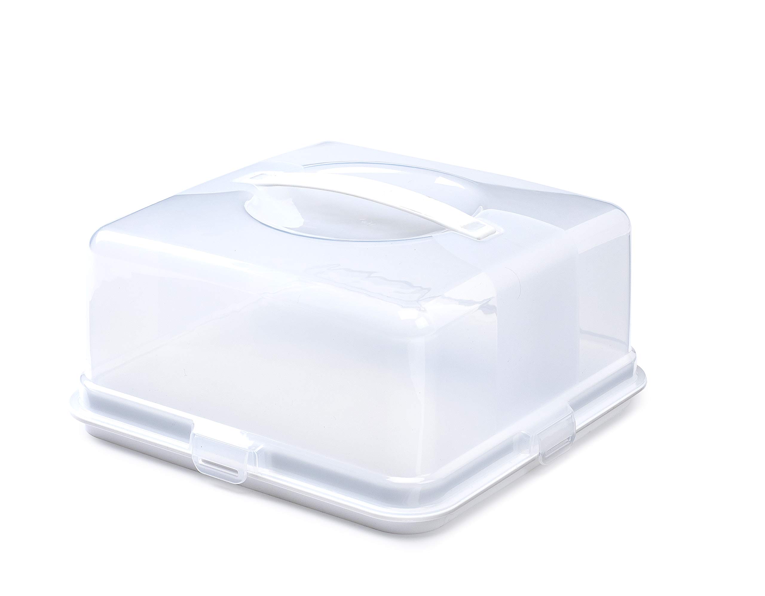 ACCURATE Plastic Cake Box - White Square Bakery Storage Container for Cakes, Cupcakes & Desserts | Perfect for Bakeries, Parties & Gift Packaging
