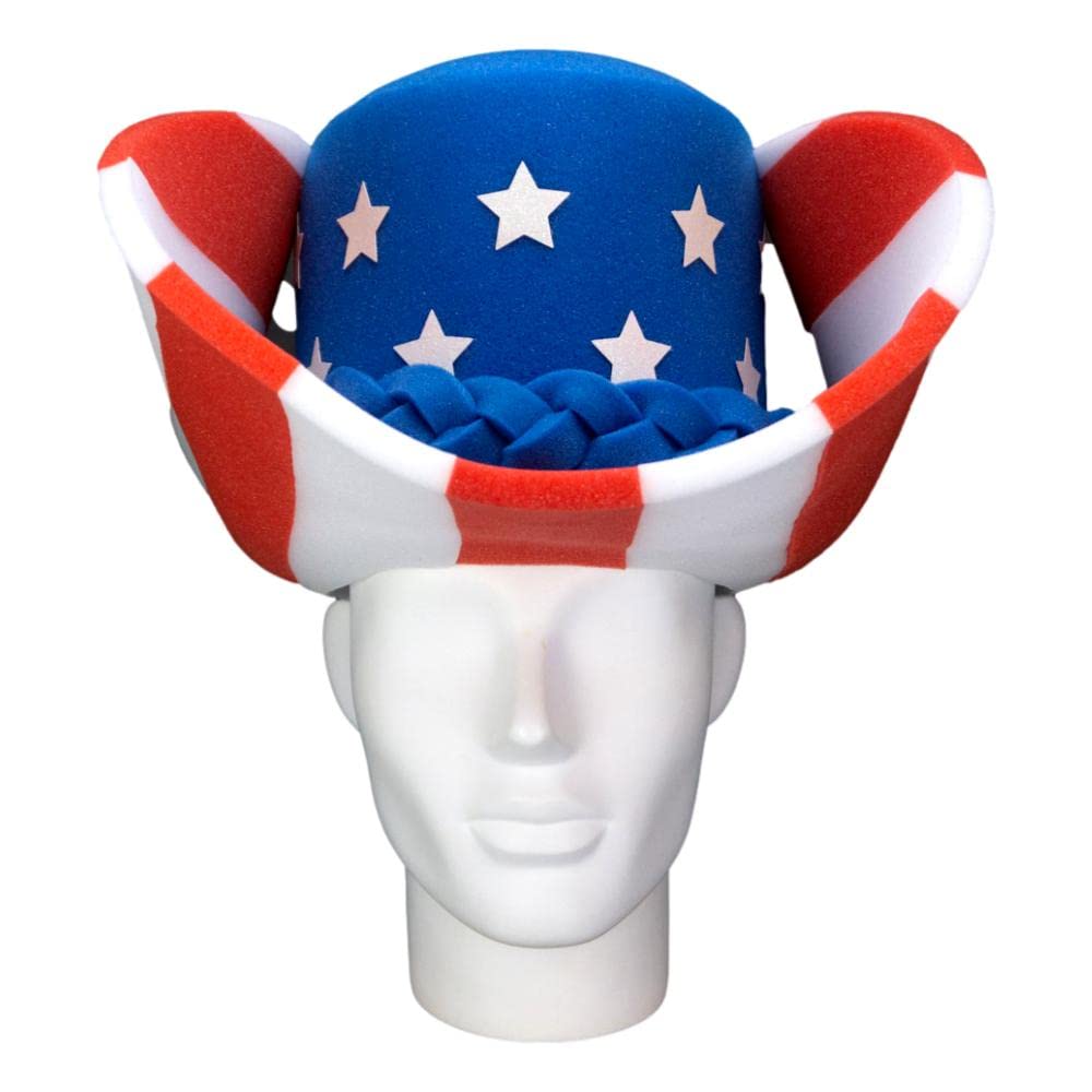 USA Giant Cowboy Hat for Men - Handmade Foam Party Hat with 40 Gallon Design - Custom Cowboy Party Favors for Crazy Hat Day & 4th of July Celebrations - Perfect for Western Themed Parties, Costume Events and Country Music Festivals