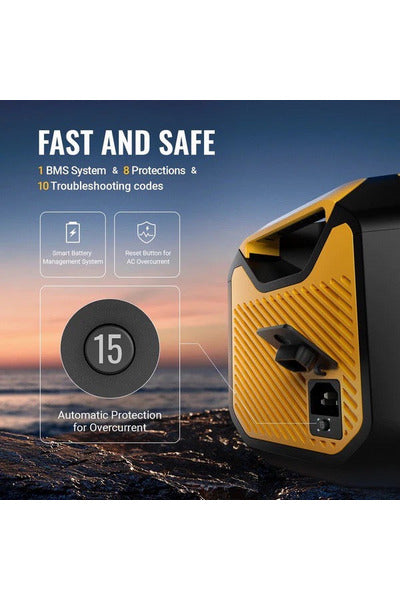 BougeRV Flash300 286Wh Portable Power Station with 130W Solar Panel Kit - Perfect for Camping, RV Trips & Emergency Power Outages