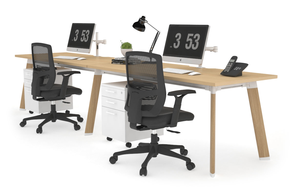 2 Person Office Workstation Desk with Cable Management - 1200L x 800W Switch Workstation for Shared Workspaces | Perfect for Home Office & Coworking Spaces