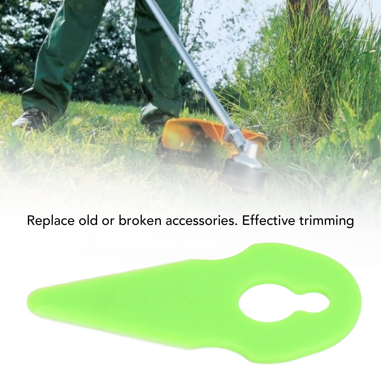 20Pcs High-Efficiency Lawn Mower Replacement Blades - Durable Plastic Safety Blades for Fast Cutting - Perfect for Home Garden Maintenance & Yard Care Accessories
