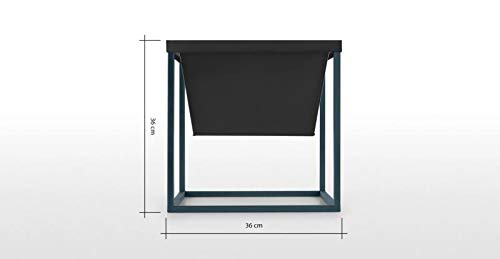 Modern Urban Square Metal Planters with Wire Stands - Black Indoor/Outdoor Flower Pots for Home, Office, Balcony & Garden Decor