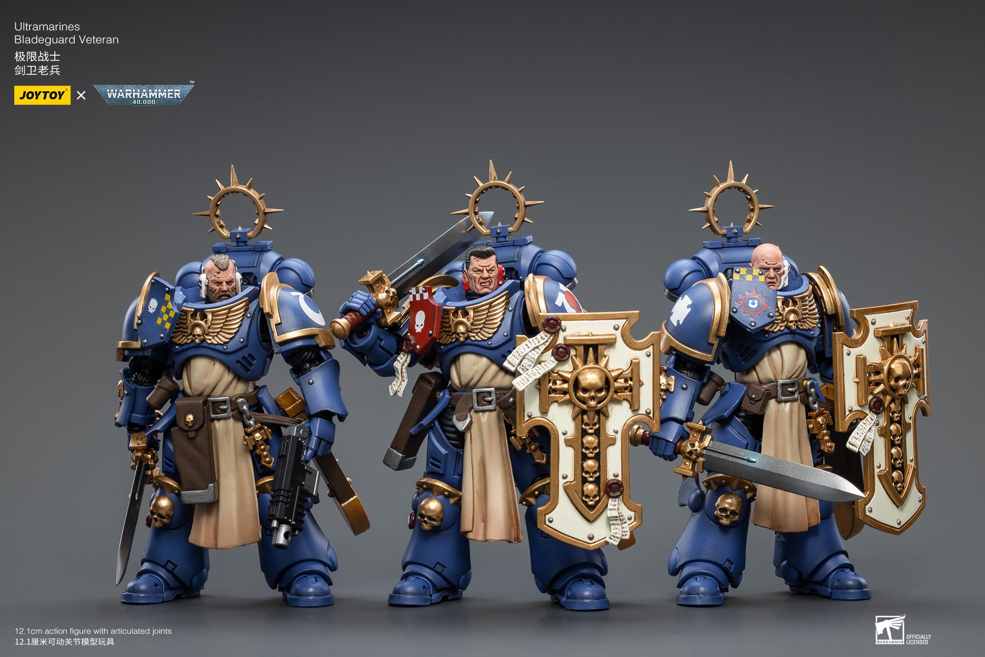 JOYTOY 1/18 Scale Warhammer 40K Ultramarines Bladeguard Action Figure - Highly Detailed Collectible Model for Display & Wargaming Scenes