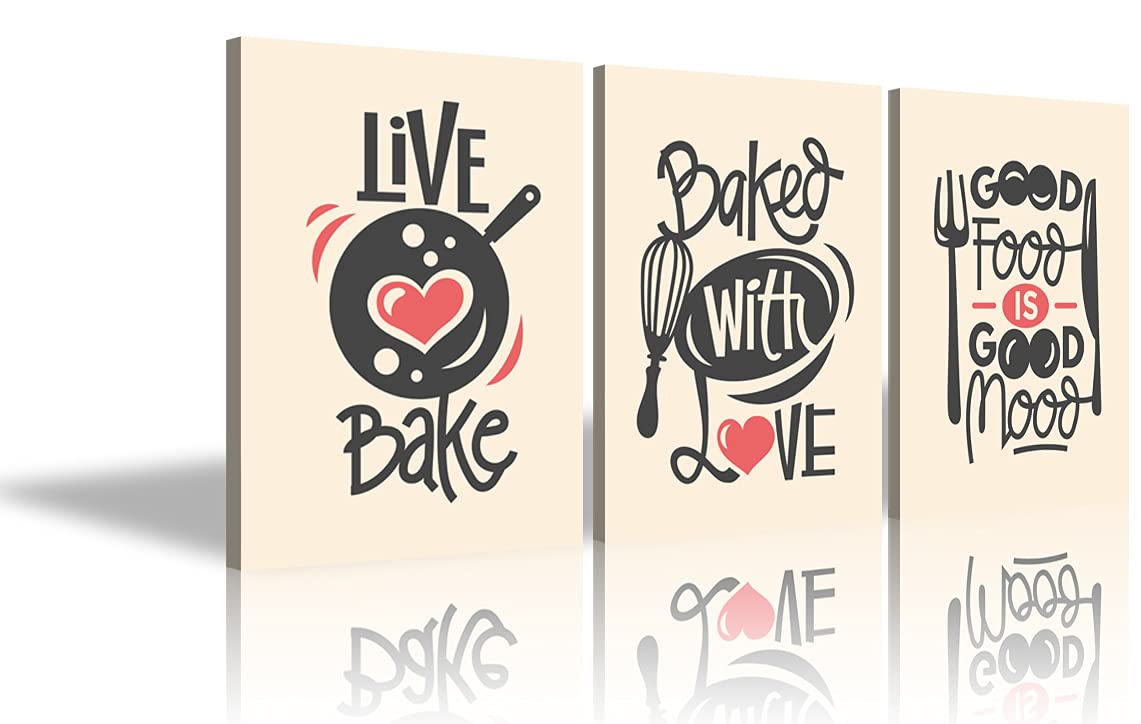Mistyefly 3-Piece Kitchen Wall Art Set - Canvas Decor for Dining Room & Kitchen (20
